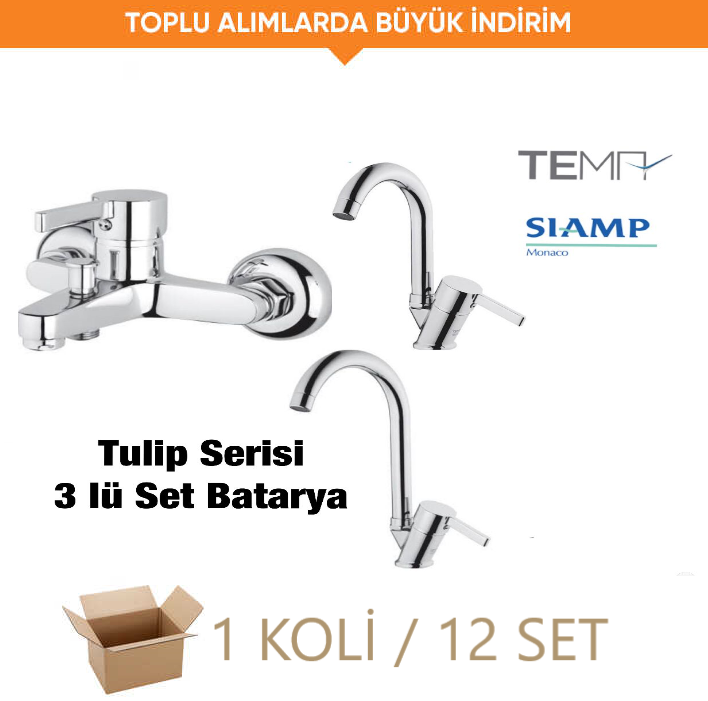 TEMA BANYO TULİP SERİSİ 3 LÜ BATARYA SETİ