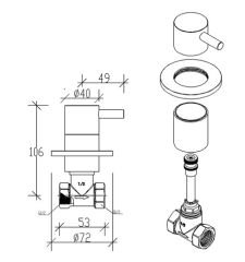 TEMA PRİMA MAXİ ANKASTRE STOP VALF 69215 PPRC